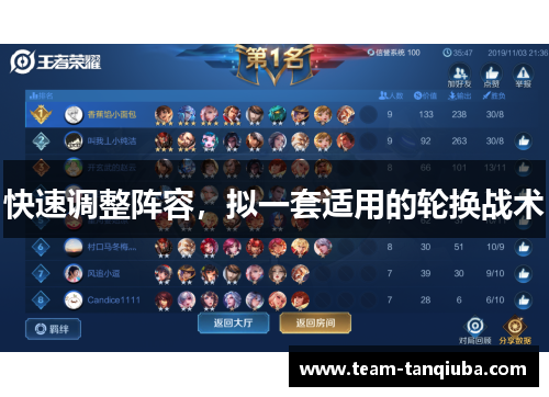 快速调整阵容，拟一套适用的轮换战术